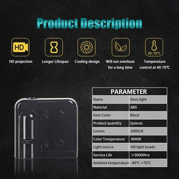 Wireless Custom Logo Car Ghost Shadow Light - LED Projector 4x PCs Car Logo LED Welcome Light Wireless LED Shadow Projector Car Door Laser K
